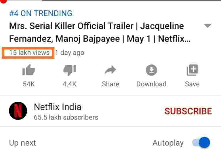 YouTube India將百萬到Lakh，Crore的百萬到Lakh改變了視圖